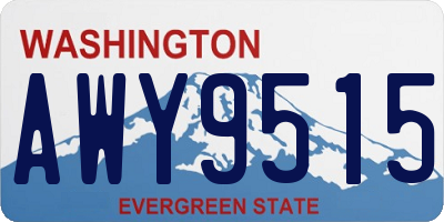 WA license plate AWY9515