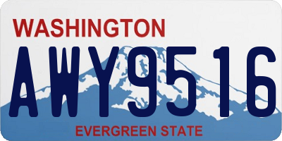 WA license plate AWY9516