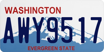 WA license plate AWY9517