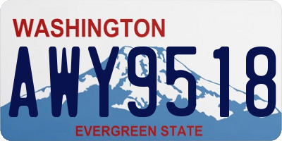 WA license plate AWY9518