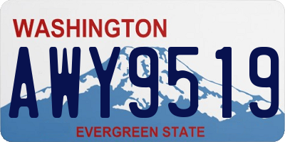 WA license plate AWY9519
