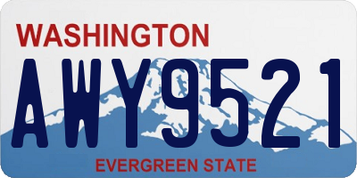 WA license plate AWY9521