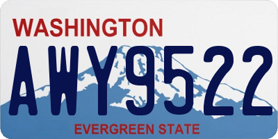 WA license plate AWY9522
