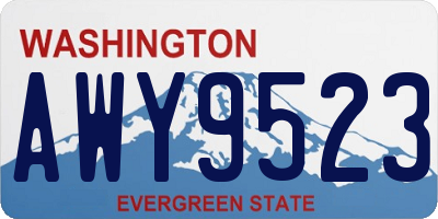WA license plate AWY9523