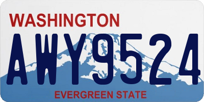 WA license plate AWY9524