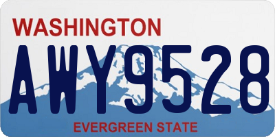 WA license plate AWY9528