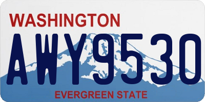 WA license plate AWY9530