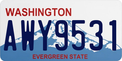 WA license plate AWY9531