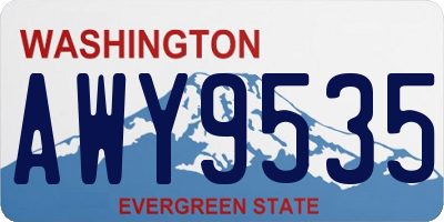 WA license plate AWY9535