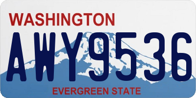 WA license plate AWY9536