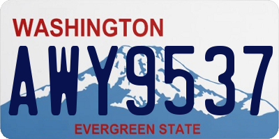 WA license plate AWY9537