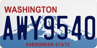 WA license plate AWY9540