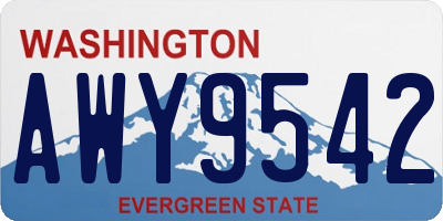 WA license plate AWY9542