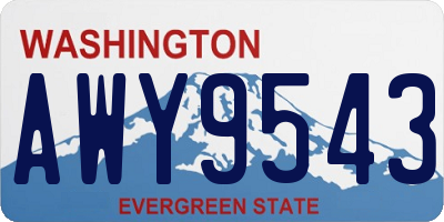 WA license plate AWY9543