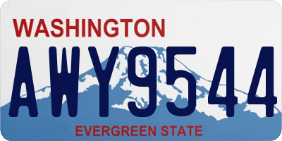 WA license plate AWY9544