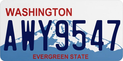 WA license plate AWY9547