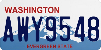 WA license plate AWY9548