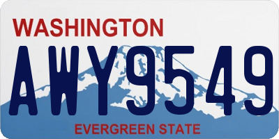 WA license plate AWY9549