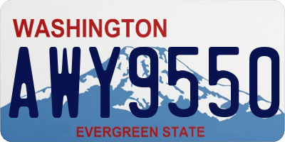 WA license plate AWY9550