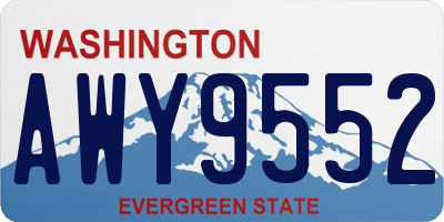 WA license plate AWY9552