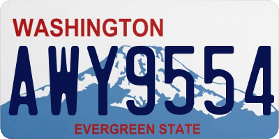 WA license plate AWY9554