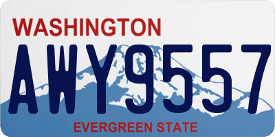 WA license plate AWY9557