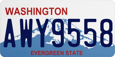 WA license plate AWY9558