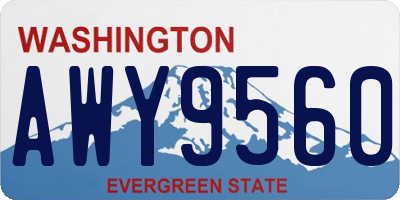 WA license plate AWY9560