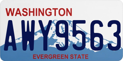 WA license plate AWY9563