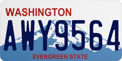 WA license plate AWY9564