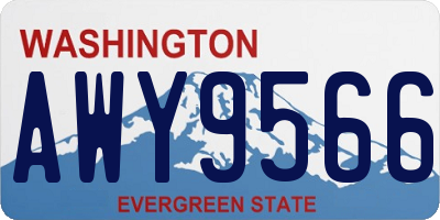 WA license plate AWY9566