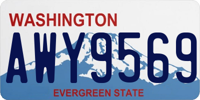 WA license plate AWY9569