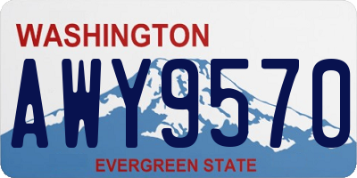 WA license plate AWY9570
