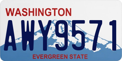 WA license plate AWY9571
