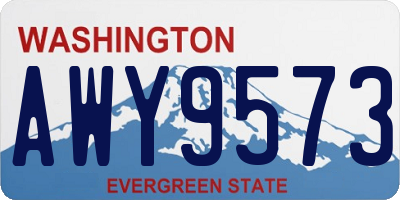 WA license plate AWY9573