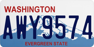 WA license plate AWY9574