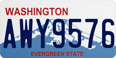 WA license plate AWY9576