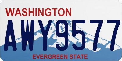 WA license plate AWY9577