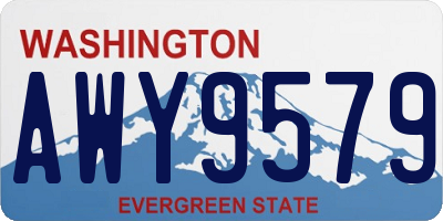WA license plate AWY9579