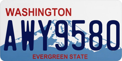 WA license plate AWY9580