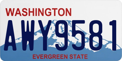WA license plate AWY9581