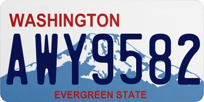 WA license plate AWY9582