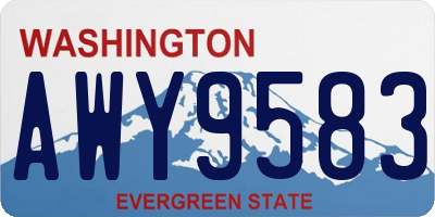 WA license plate AWY9583