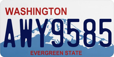 WA license plate AWY9585