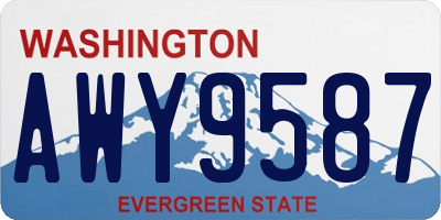 WA license plate AWY9587