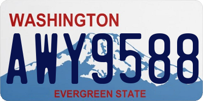 WA license plate AWY9588