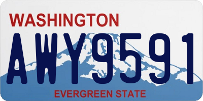 WA license plate AWY9591