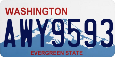 WA license plate AWY9593
