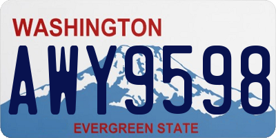 WA license plate AWY9598