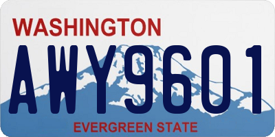 WA license plate AWY9601